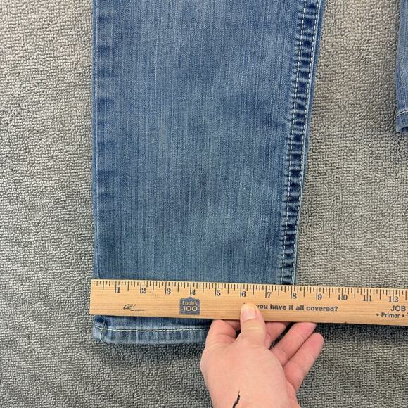 Ariat Jeans Mens 32x34 Blue Real Denim Real Straight Distressed (Measures 34x34) - Picture 9 of 10